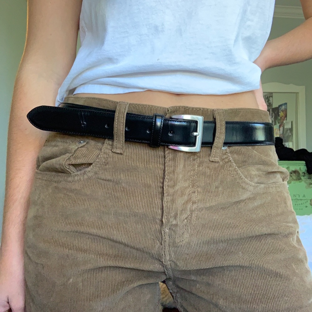 Black leather belt